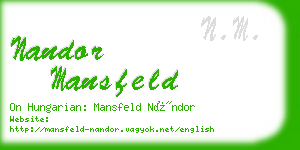 nandor mansfeld business card